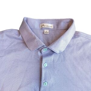 Peter Millar Polo Shirt Mens Size XL Light Purple Golf  Casual 100% Cotton Logo